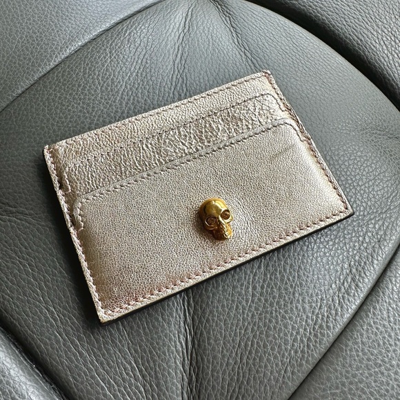 Alexander McQueen Accessories - Alexander McQueen Card Holder in Gold Leather